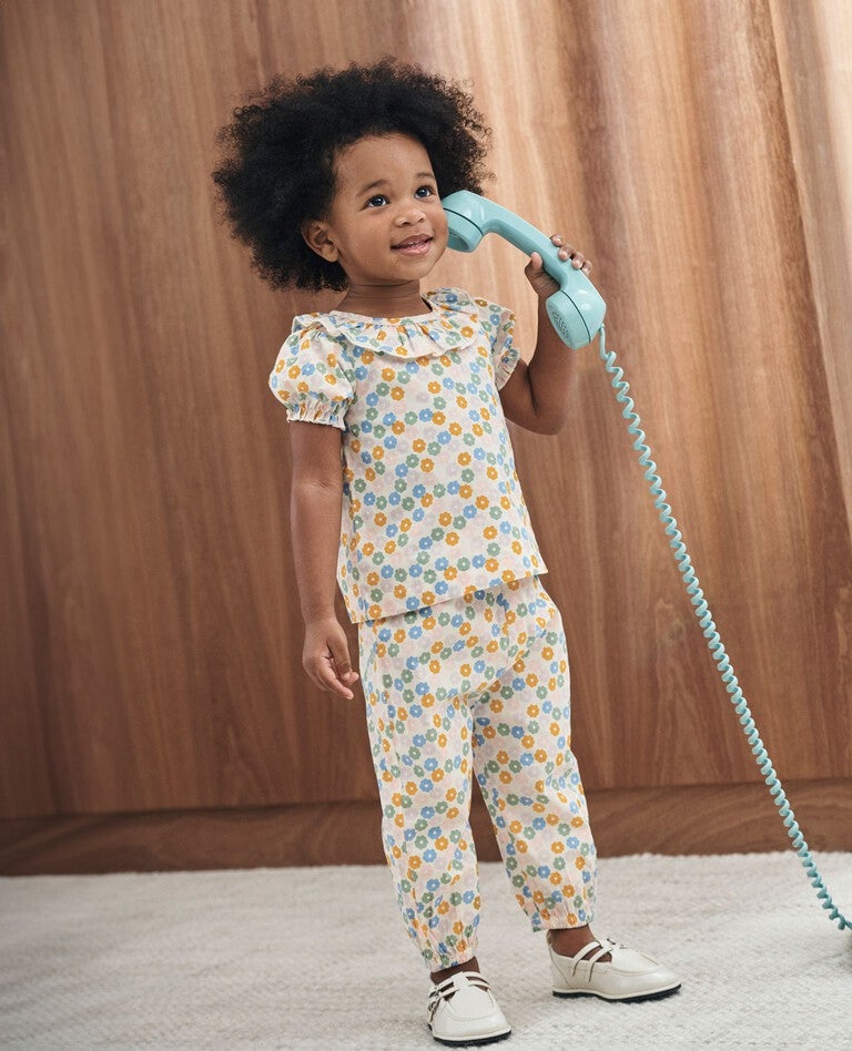 Floral Baby Girl Puff Pants *SALE* Baby Girl Pink Floral Big