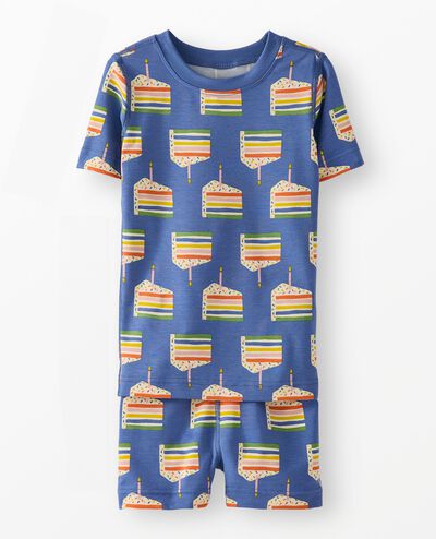 HannaSoft™ Stretch Birthday Pajama Set in Birthday Cake on Blue - main