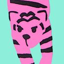 One-Piece Rashguard Swimsuit in Tiger on Green - swatch