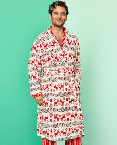 Adult Holiday Flannel Robe in Dear Deer - main