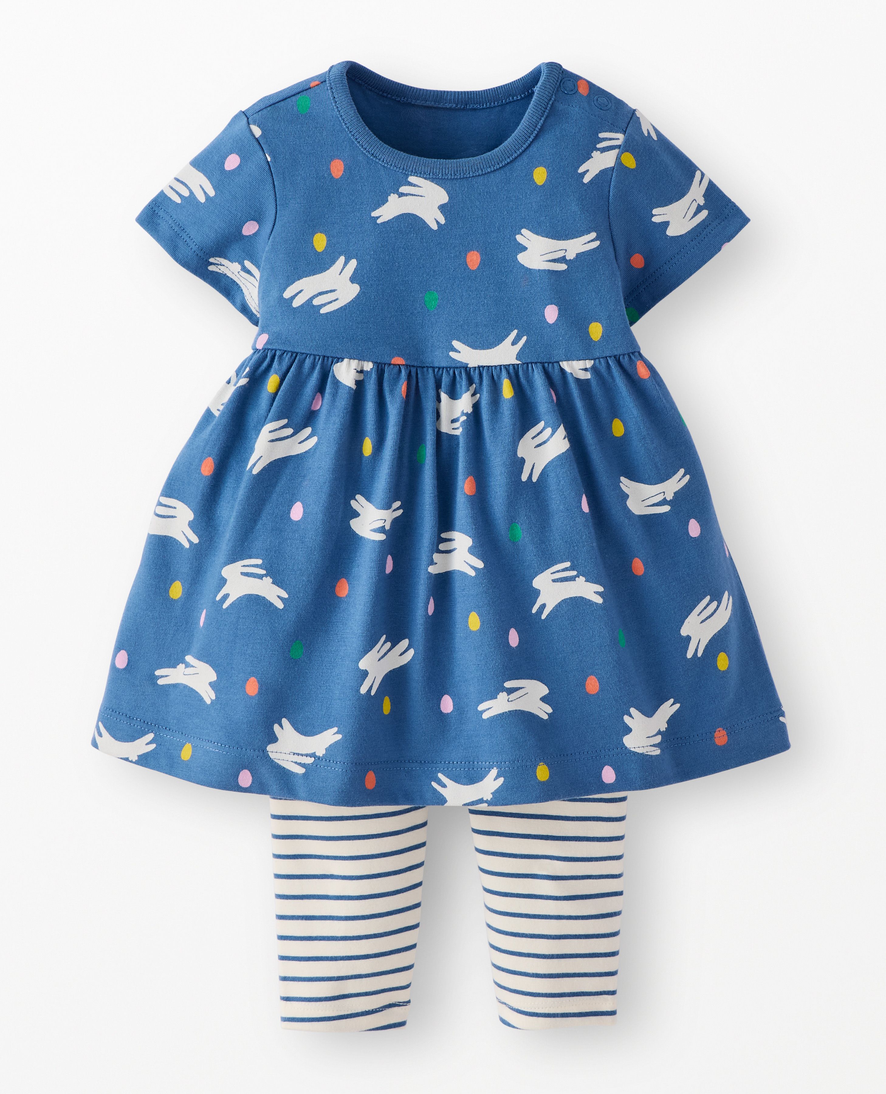 Baby Easter Dress & Leggings Set in Bunny Hop - main