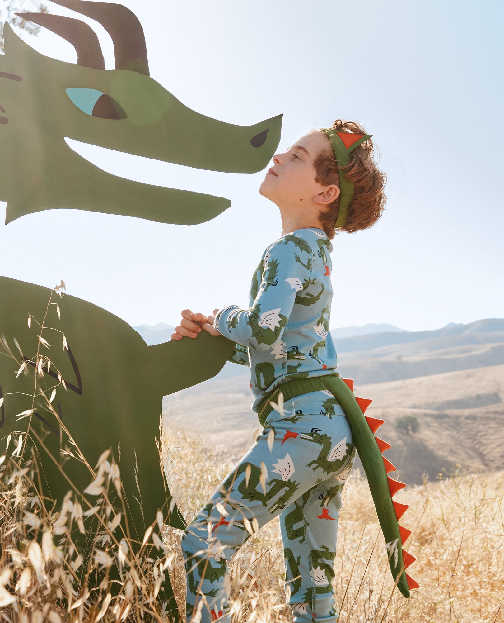 HannaJams™ Pajama Set in Dragons on Cameo Blue - main