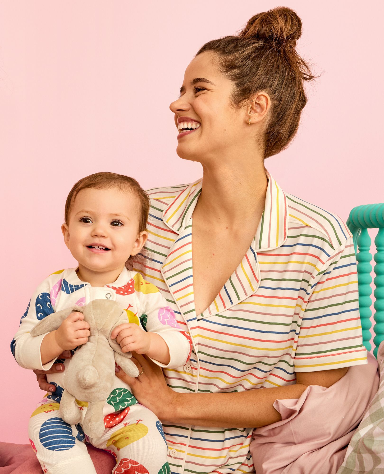 Women's Short Sleeve HannaSoft™ Pajama Set in Multi Stripe - main