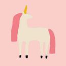 HannaJams™ Pajama Set in Violet the Unicorn on Blush Pink - swatch