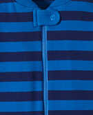Baby Zip Sleeper In Organic Cotton in Lookout Blue/Navy Blue - main