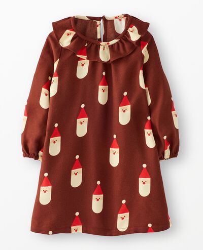 Holiday Flannel Nightgown in Scandi Santa on Cocoa Brown - main