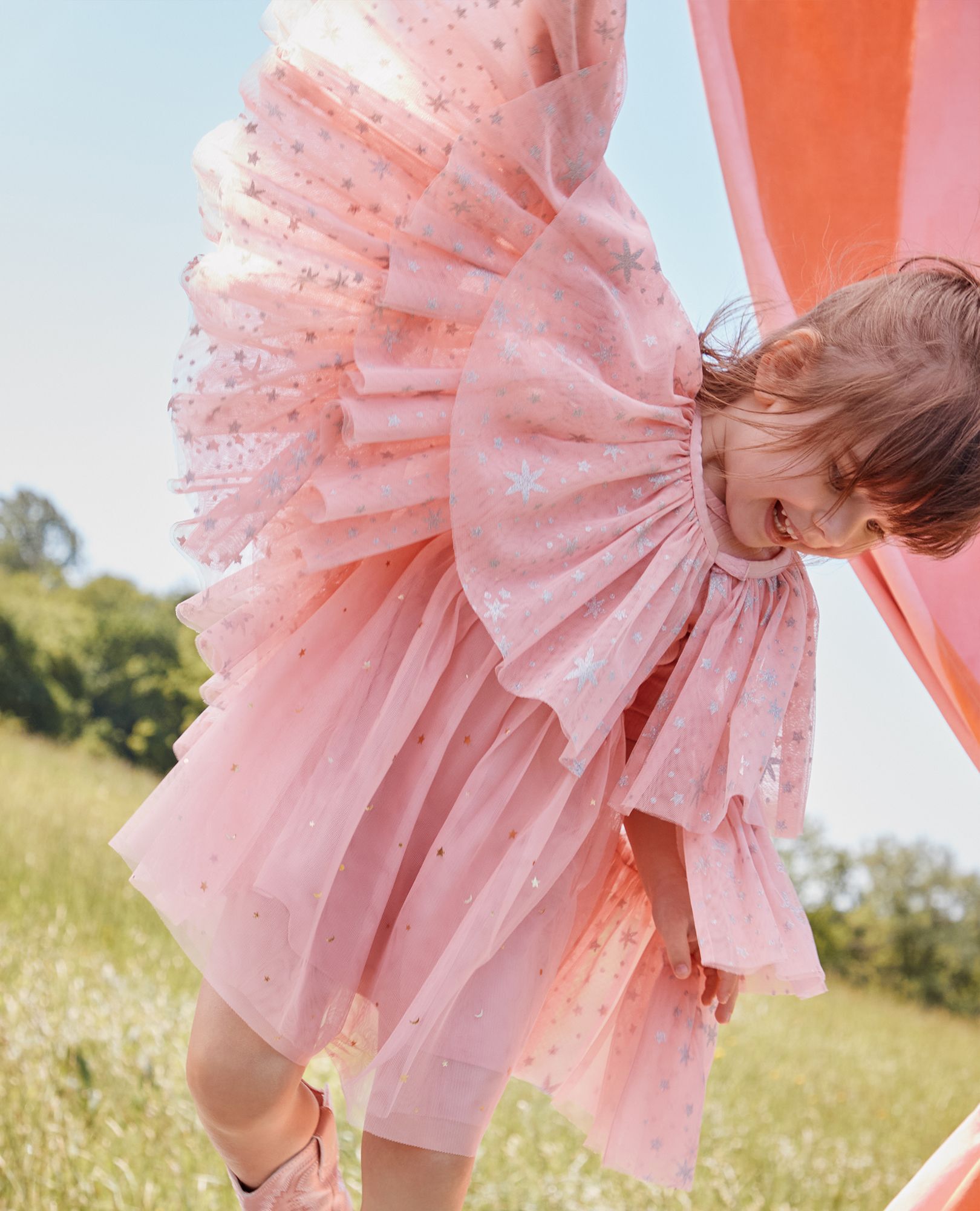 Shimmer Tulle Ruffle Capelet Hanna Andersson