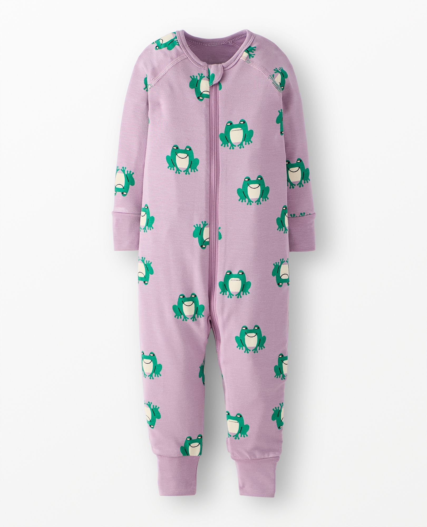 HannaSoft™ Stretch Sleeper in Happy Frogs on Purple - main