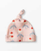 Top Knot Print Beanie In Organic Cotton in Delightful Daisy - main