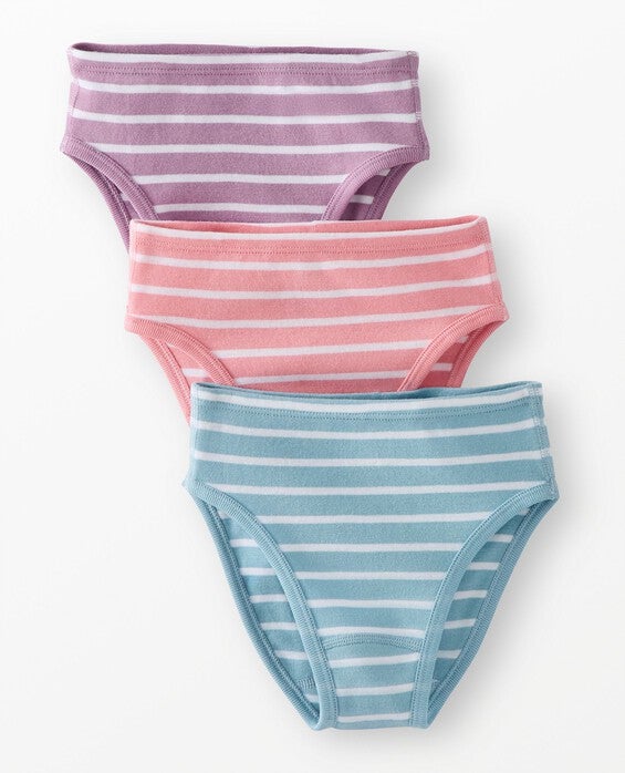 Girls' Striped 3Pk 3-Pack Organic Cotton Hipster Underwear in 100% Cotton - Size Little Kids M by Hanna Andersson