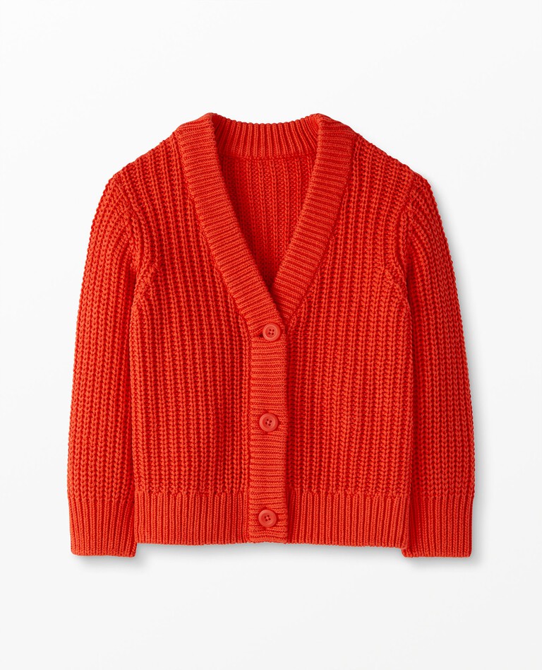 Cardigan In Combed Cotton in Poppy - main
