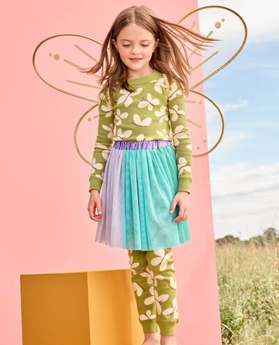 HannaJams™ Pajama Set in Butterflies on Moss Green - main