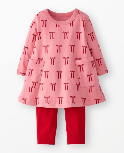 2 piece long sleeve dress with leggings and Yoga Set - Stylish Activewear 2 cm difference Girls 2-Piece Thermal Outfit –