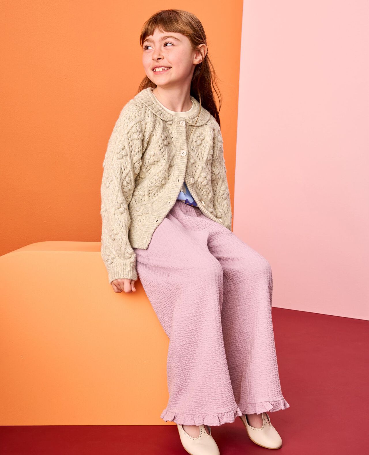 Crinkle Ruffle Pants in Cosmic Purple - main