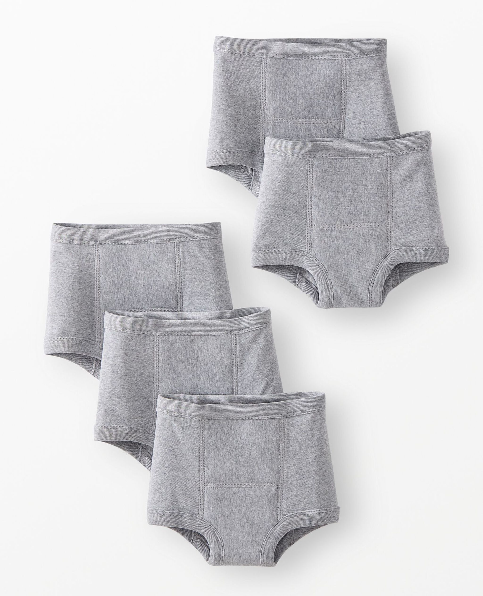 5-Pack Organic Cotton Training Underwear in Heather Grey - main
