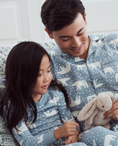S AU Holiday Family Print Flannel Top in Snowy Polar Bear on North Air - main