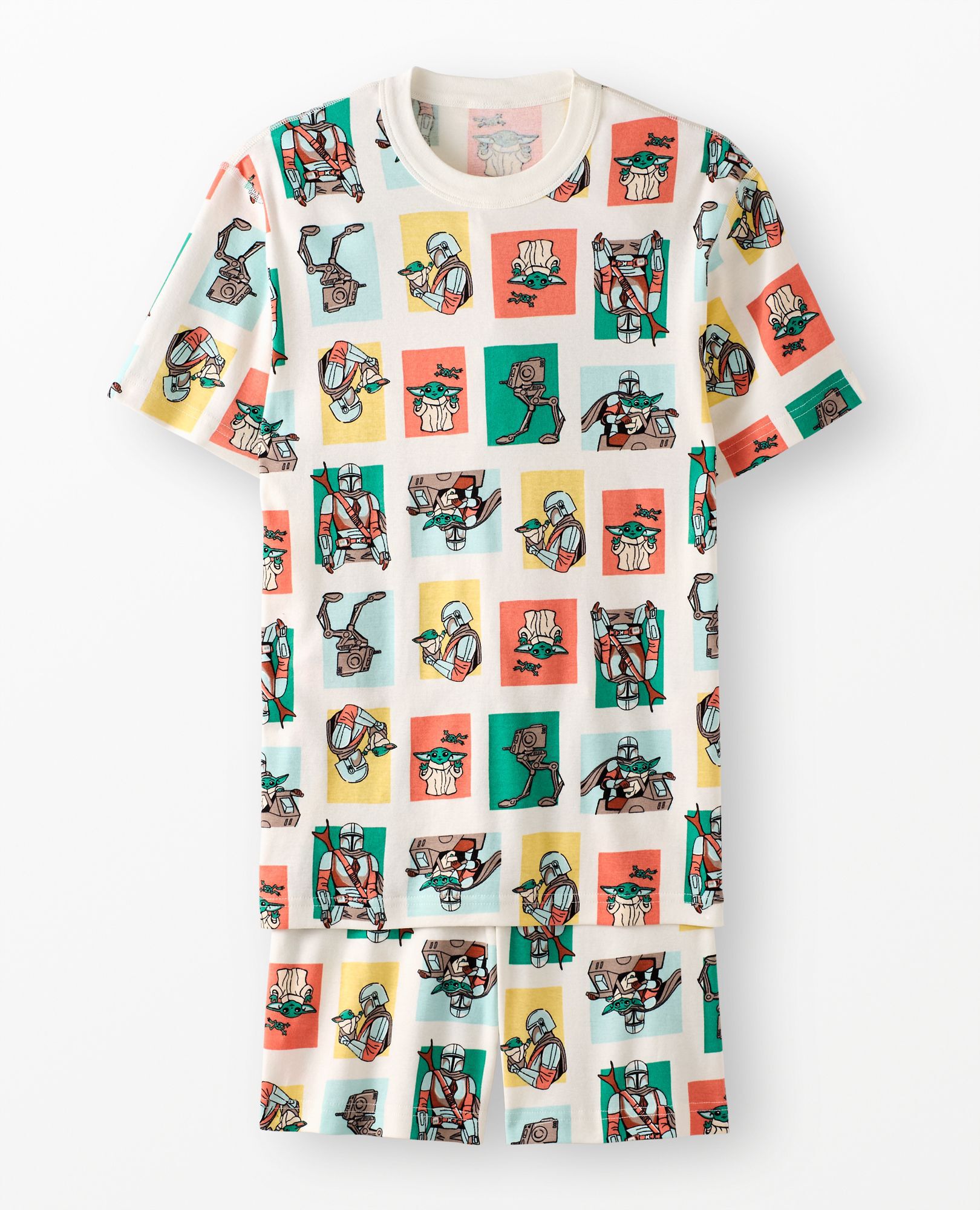 Adult STAR WARS™ Short John Pajama Set in The Mandalorian and Grogu Comic - main