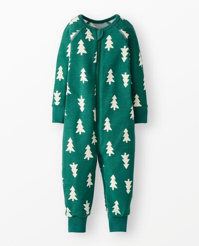 Holiday HannaSoft™ Stretch Sleeper in Happy Trees on Green - main
