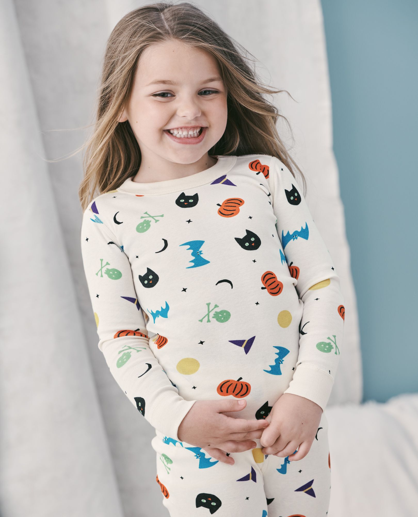 Kids Halloween Long John Pajama Set