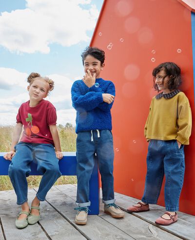 Balloon Sleeve French Terry Sweatshirt in Tapenade - main