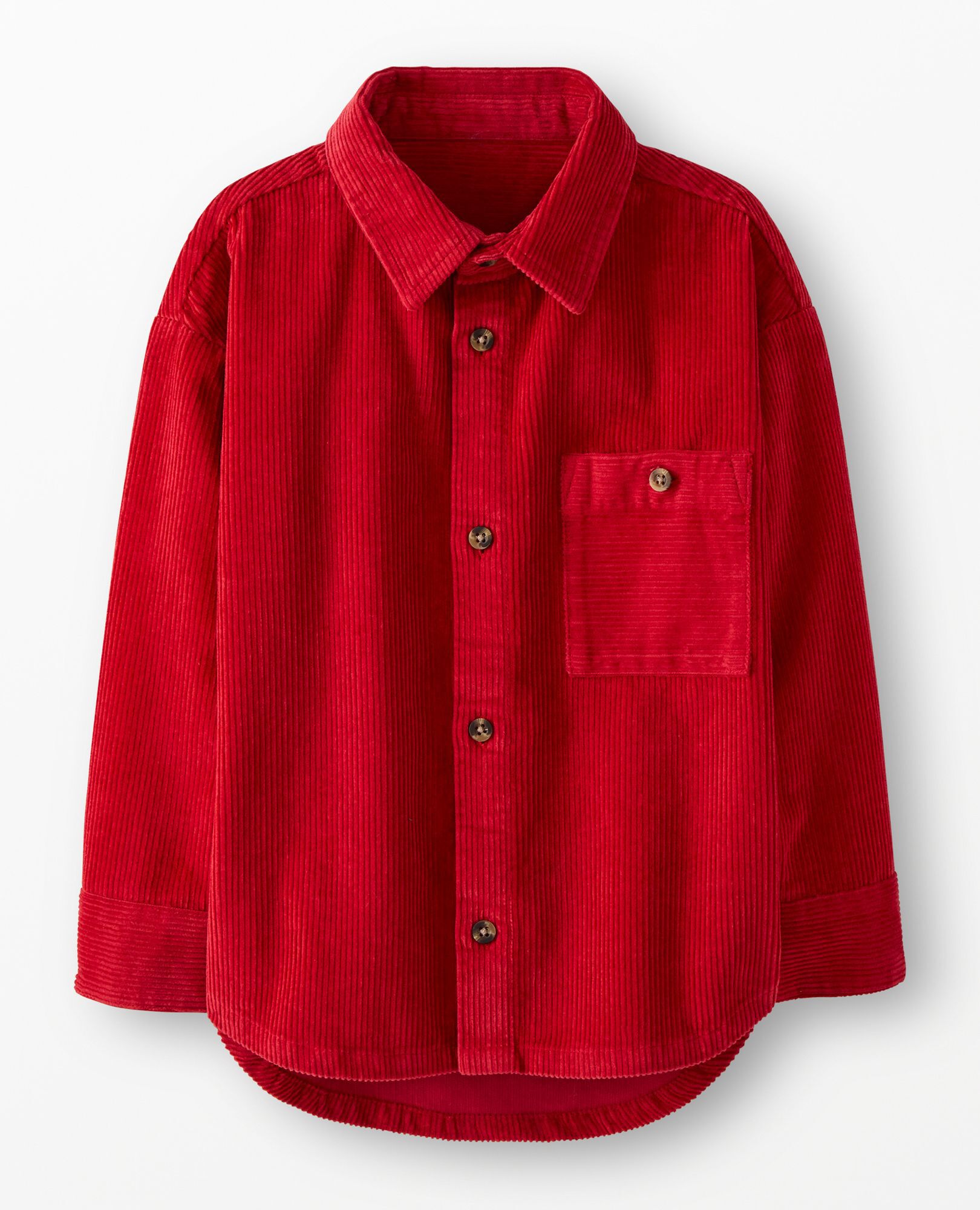 Corduroy Button Up Shirt in Rich Red - main