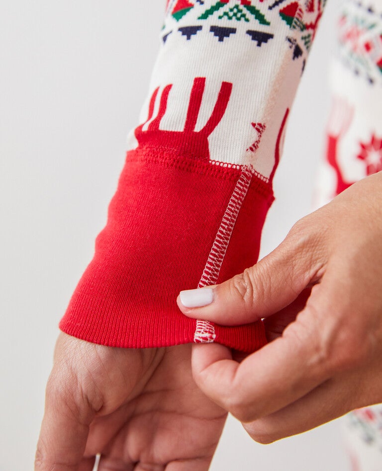 Women's Holiday Long John Pajama Top in Dear Deer - main