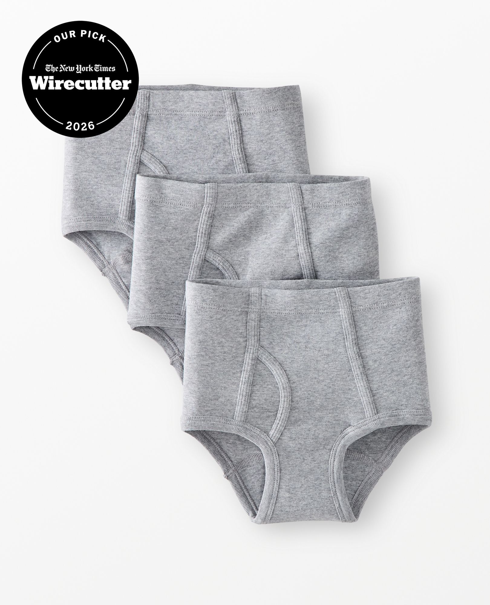 3-Pack Organic Cotton Classic Briefs in Heather Grey - main