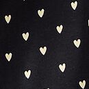 Long Sleeve Ruffle Neck Skater Dress with Pockets in  Dainty Heart on Black - swatch