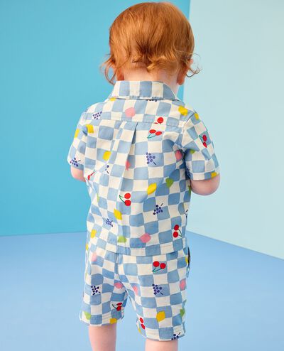 Baby Poplin Button Up Shirt & Shorts Set in Fruit Party - main