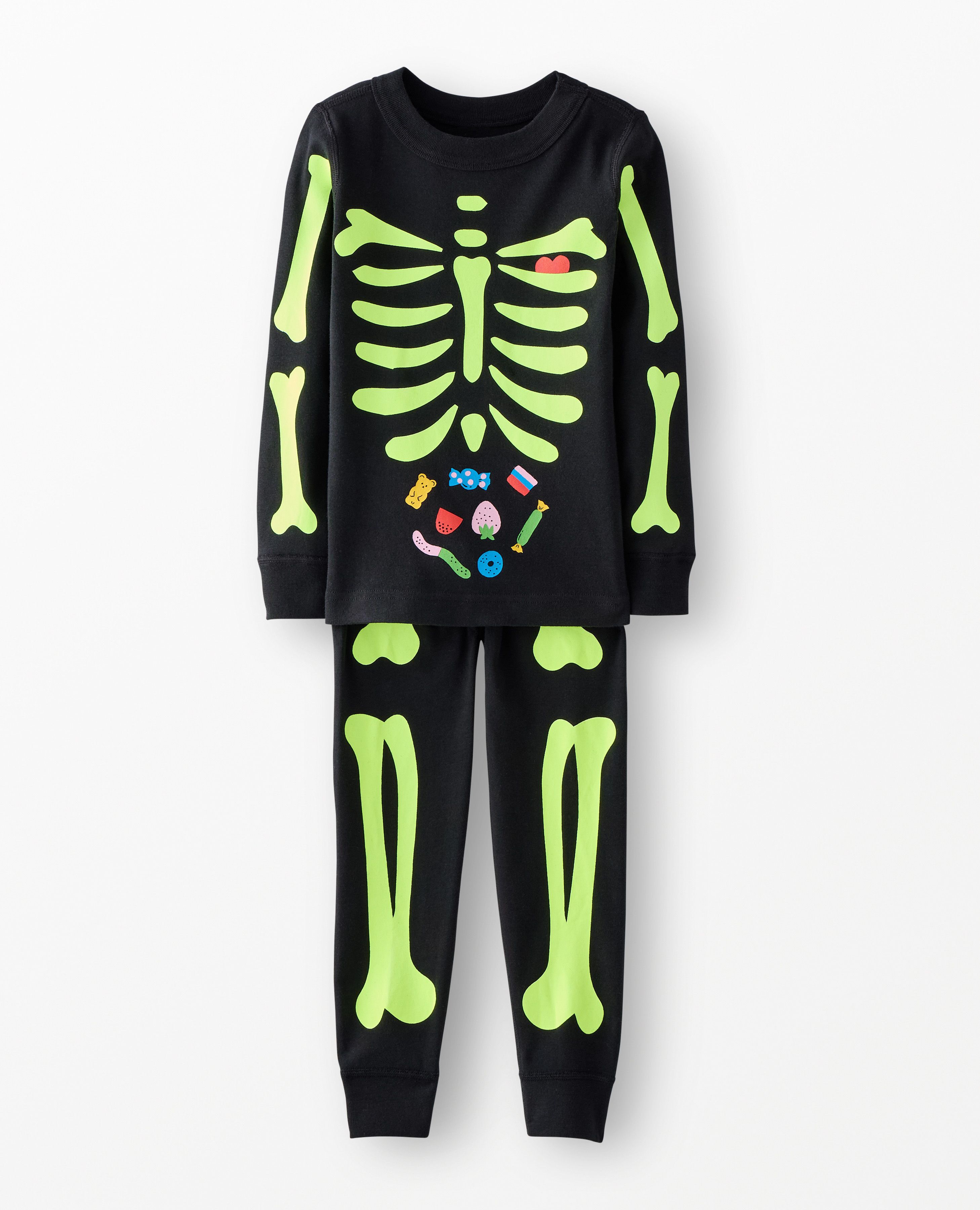 Halloween Glow-in-the-Dark HannaJams™ Pajama Set in Skeleton - main