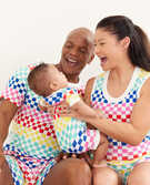 Cheerful Checkerboard Matching Family Pajamas in  - main