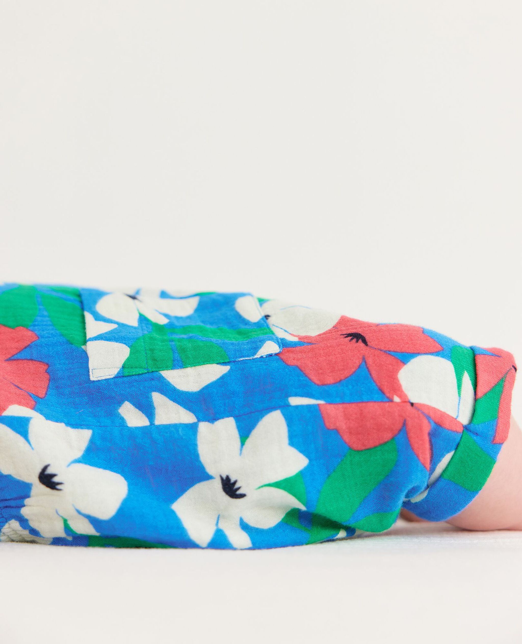 Baby Print Muslin Shortalls in Hibiscus Petals - main