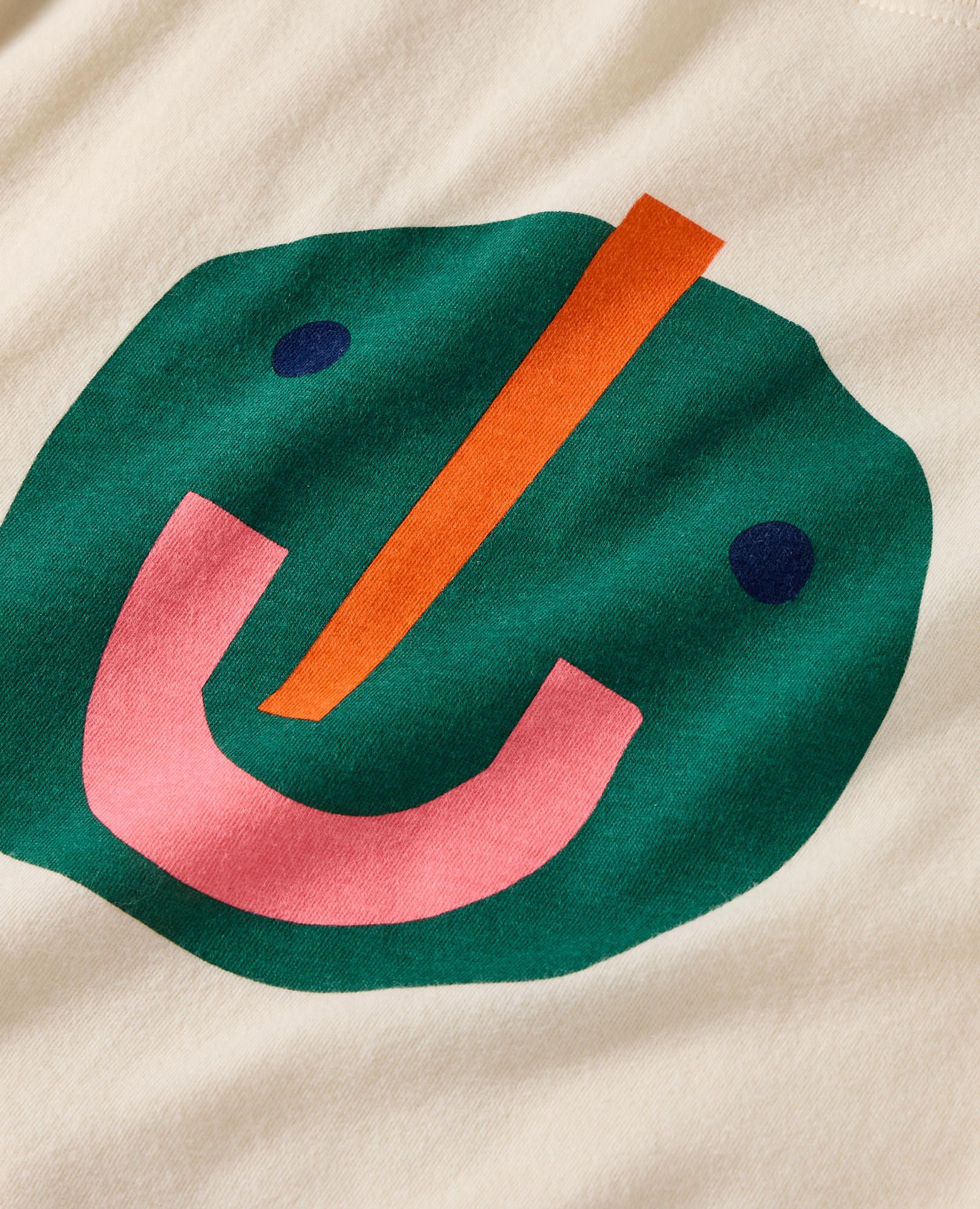 Long Sleeve Relaxed Fit Graphic T-Shirt in Snack Time Face Graphic - main