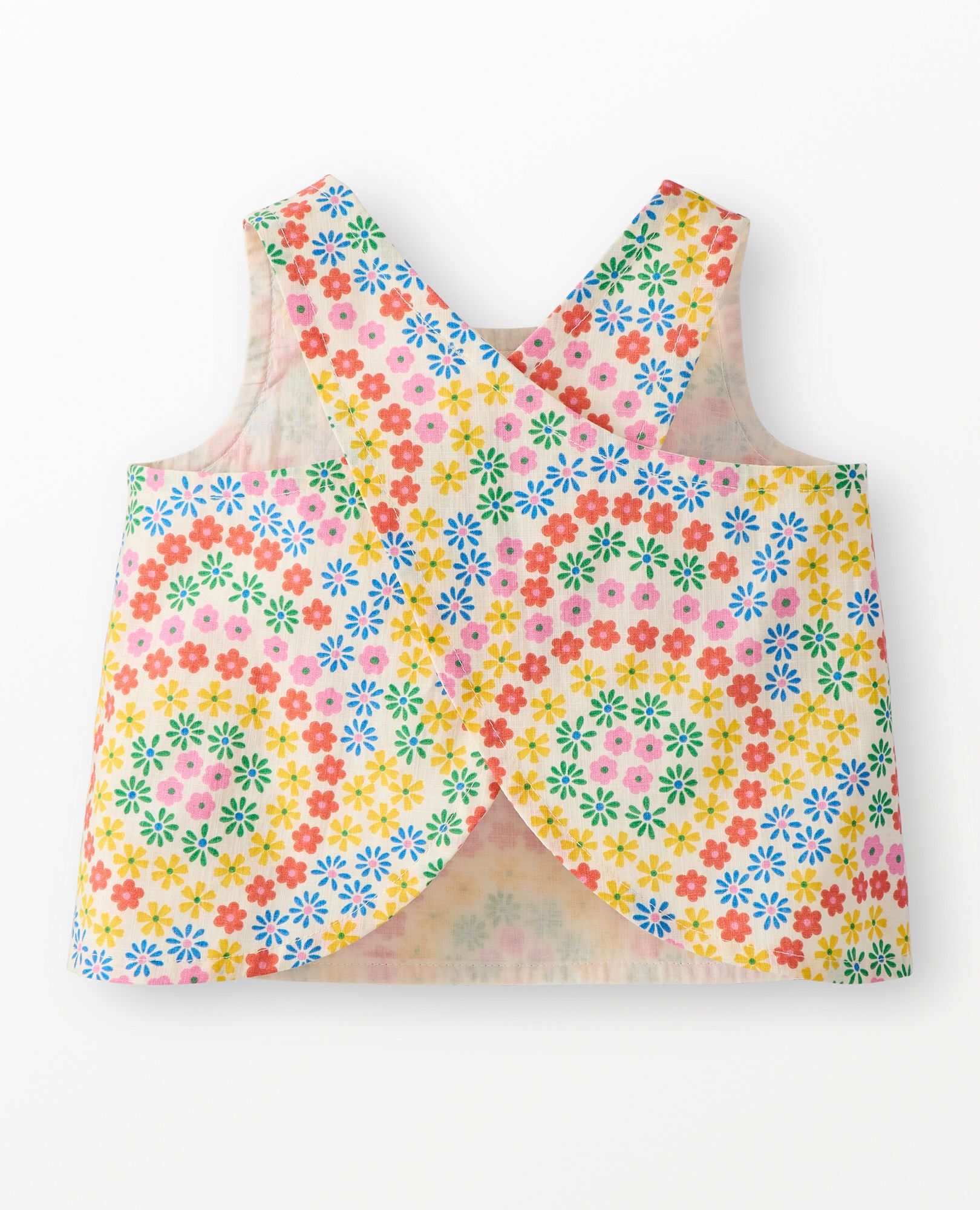 Baby Poplin Crossback Top & Shorts Set in Swirly Floral on Ecru - main