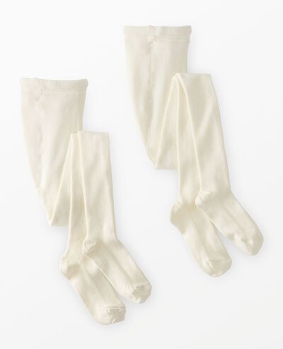 2-Pack Ribbed Tights in Ecru - main