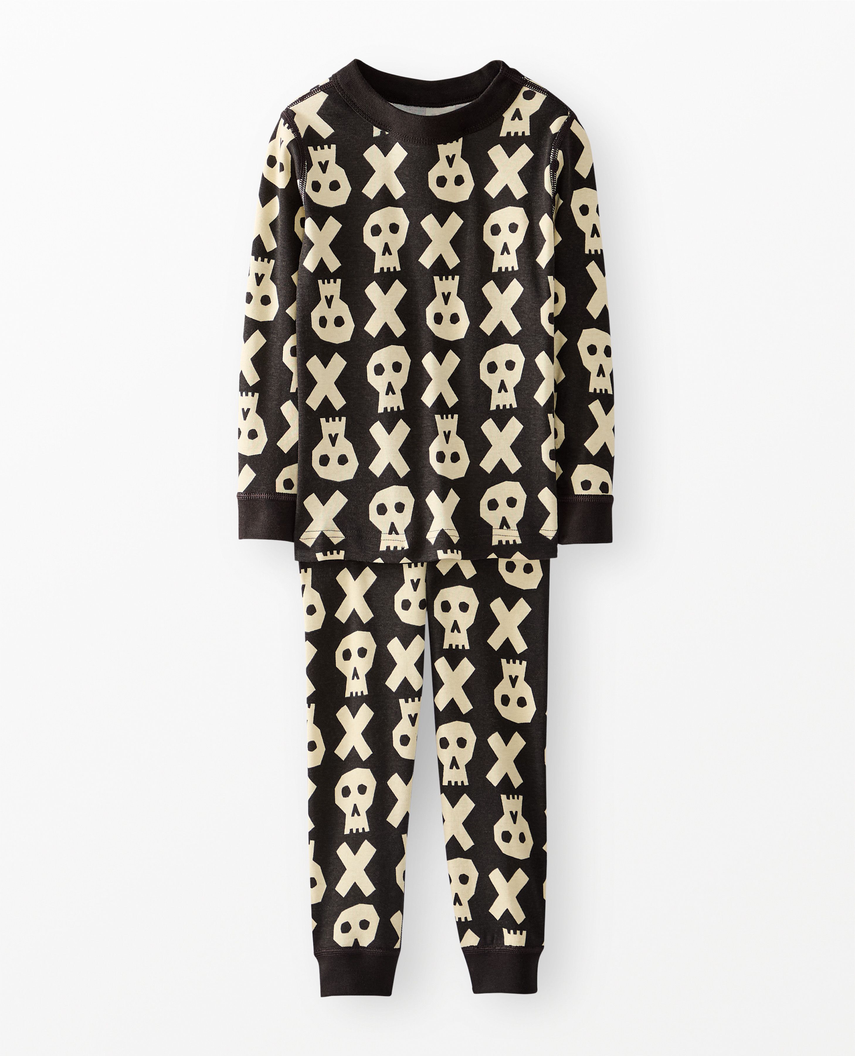 Halloween HannaJams™ Pajama Set in Skulls on Black - main