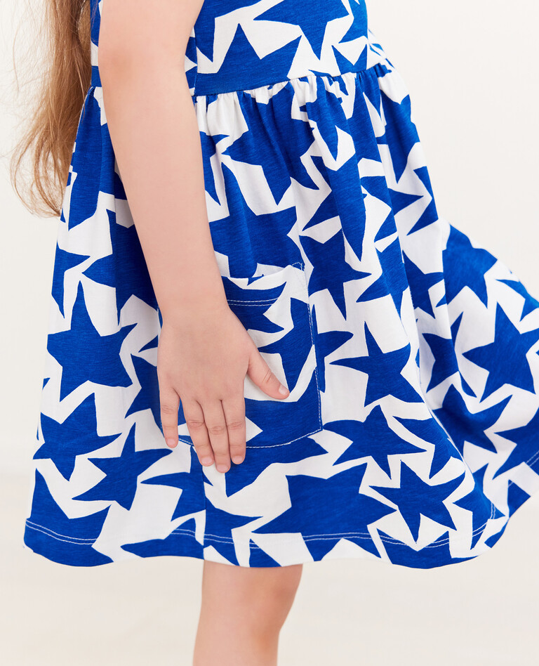 Sleeveless Print Pocket Dress in Super Star - main