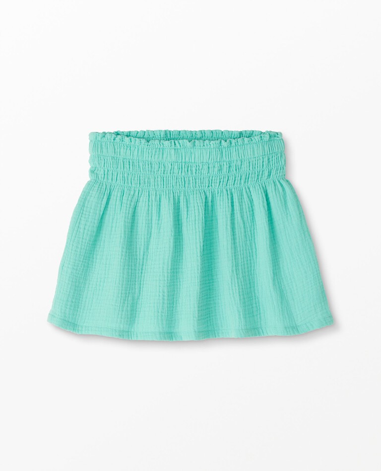 Smocked Skirt In Cotton Muslin in Tidepool - main