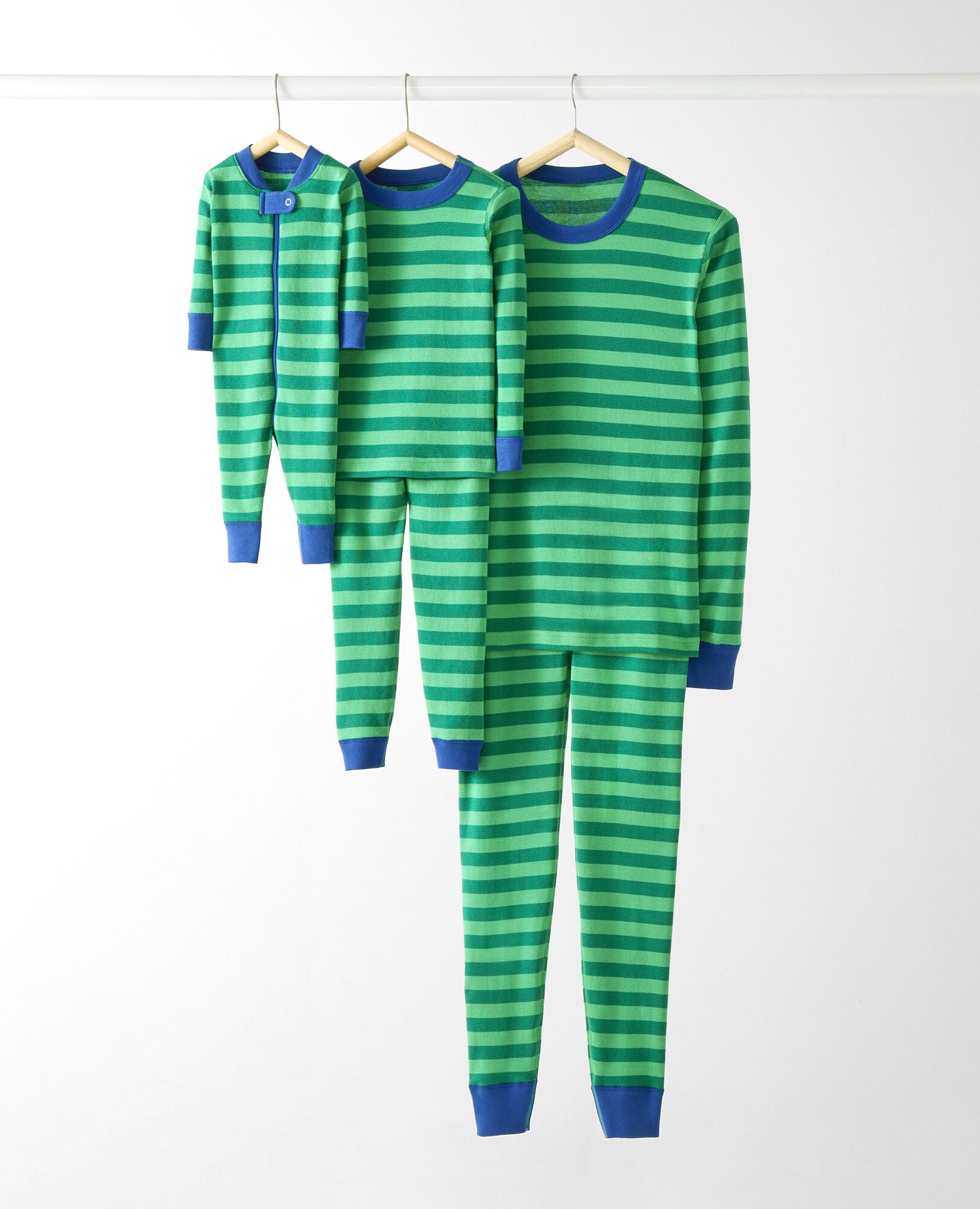 Minty Green Ultra Green Striped Matching Family Pajamas Hanna