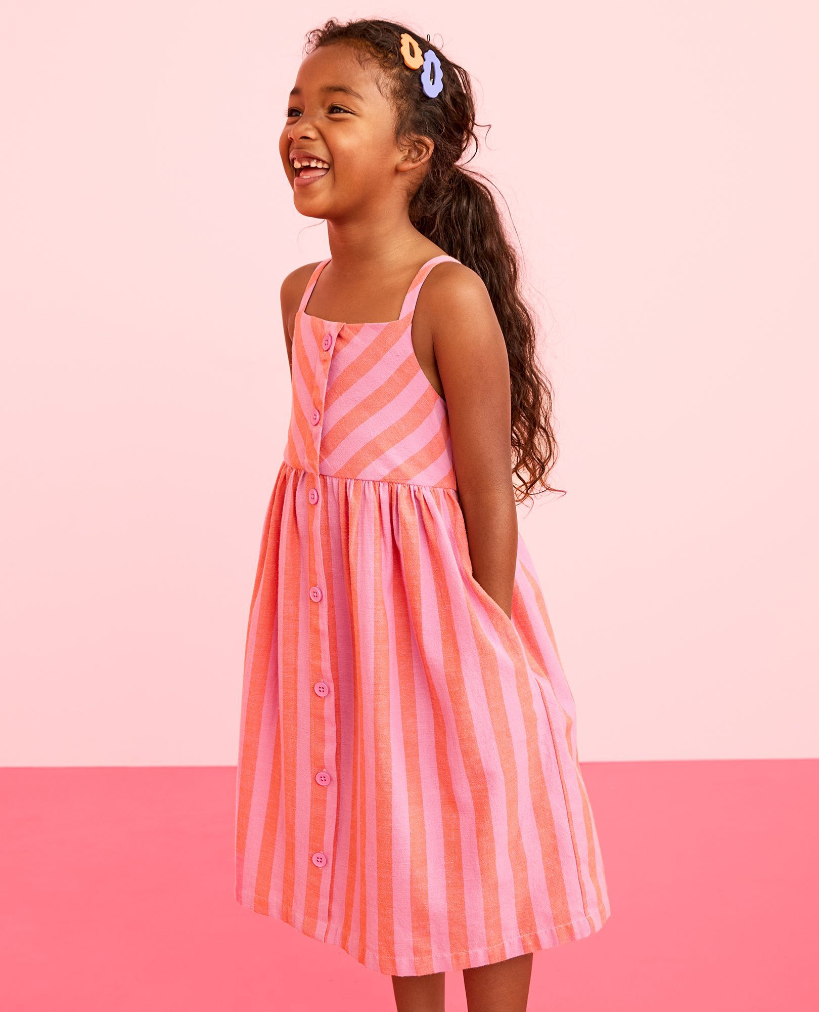 Sleeveless Linen Midi Dress with Pockets | Hanna Andersson