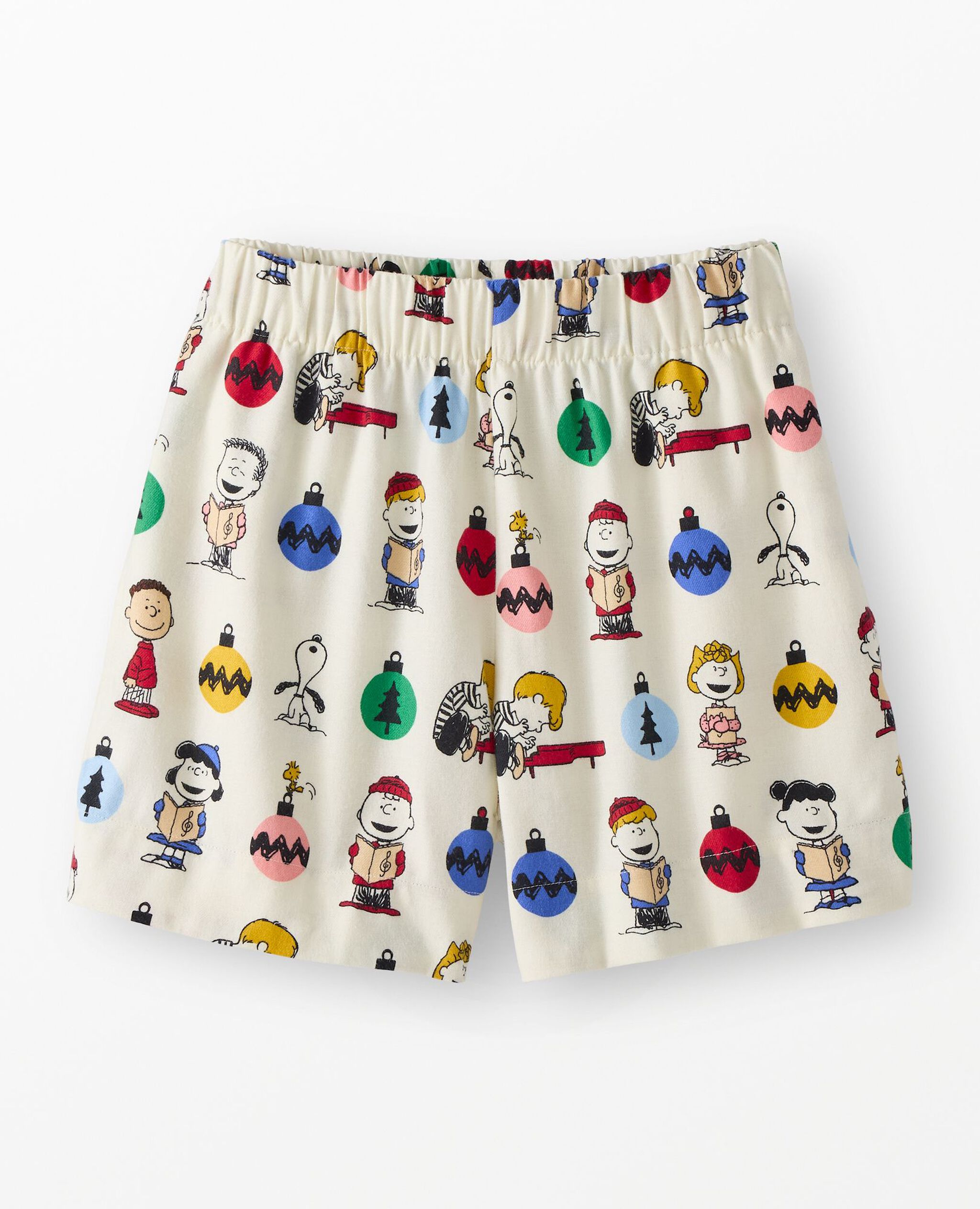 Women's Peanuts Holiday Flannel Pajama Shorts in A Charlie Brown Christmas on Ecru - main
