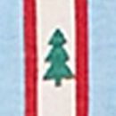 Women's Holiday Wide Leg Pajama Set in Tree Ribbons on Blue - swatch