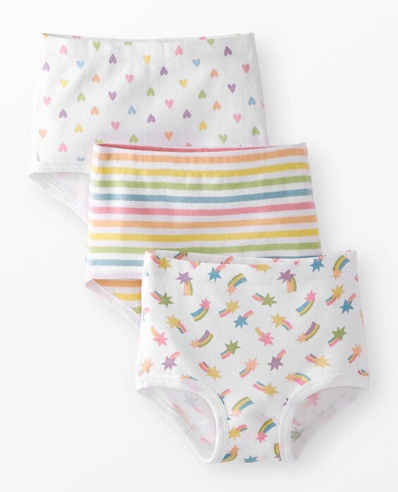 Girls' Rainbow  3-Pack Organic Cotton Classic Underwear in 100% Cotton - Size Big Kids XL by Hanna Andersson