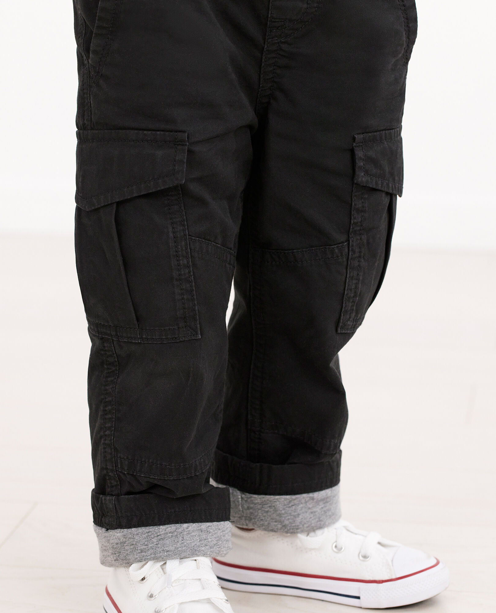 Double Knee Jersey Lined Relaxed Cargo Pants