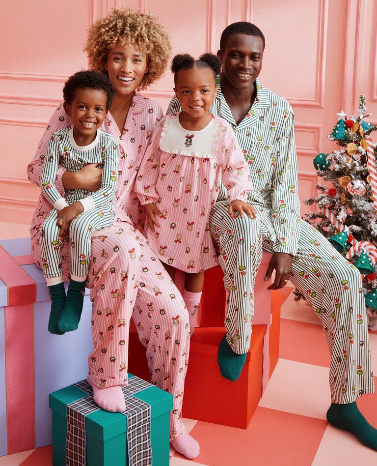 Dr. Seuss Grinch Striped Matching Family Pajamas in  - main