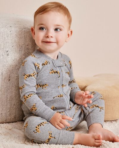 HannaJams™ Sleeper in Wild Cats on Heather Grey - main