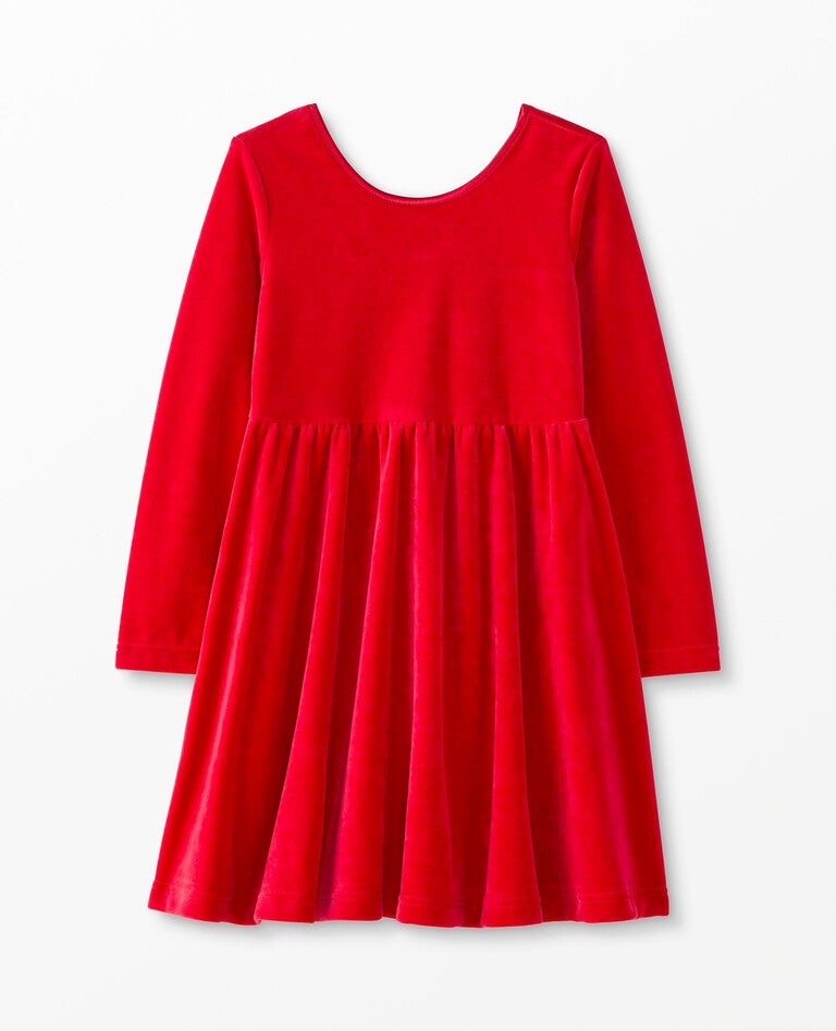 Velour Skater Dress in Hanna Red - main