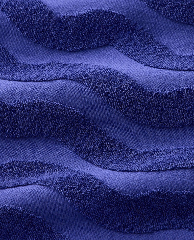 Terry Hoodie Cover Up in Waves on Spectrum Blue - main