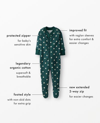 Holiday HannaJams™ Footed Sleeper in Ponderosa Green Forest - main