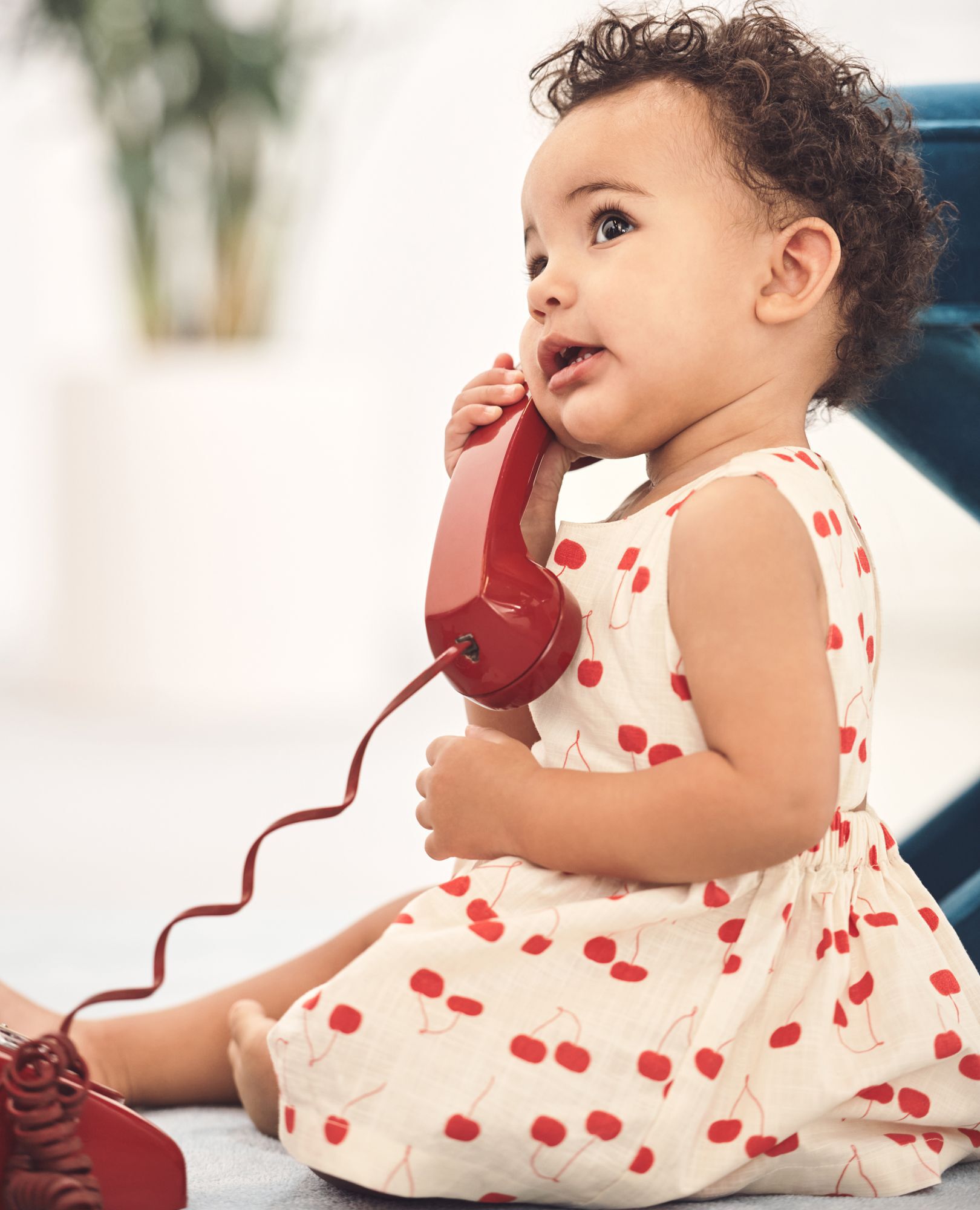 Baby Poplin Dress & Bloomers Set in Cherry on Top on Ecru - main